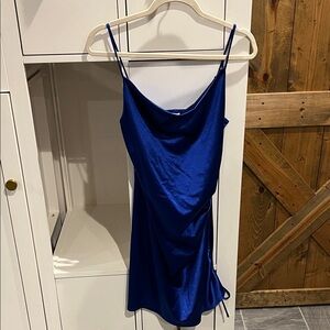 Emerald Sundae Royal Blue Satin Dress